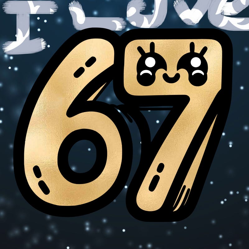 the numbers 67
