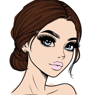 realistic girl with lashes