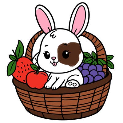 bunny in a fruit basket