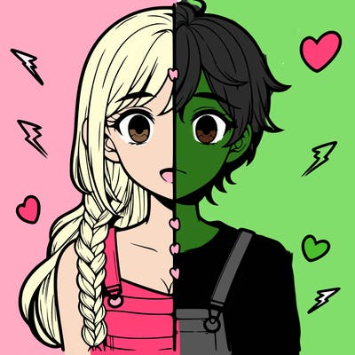 realistic girl boy split