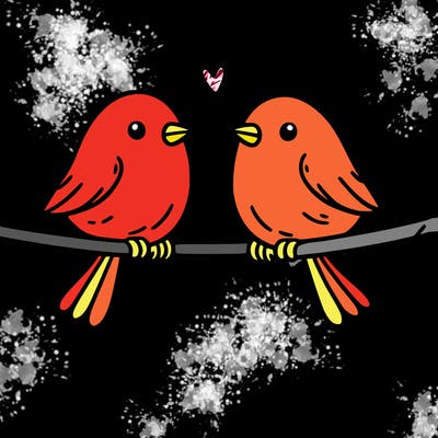 two birds on a wire