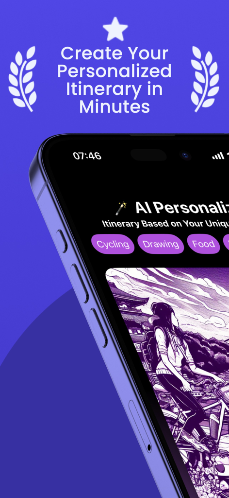 Personalized itinerary creation screen on the Visit Japan Web AI Guide mobile app