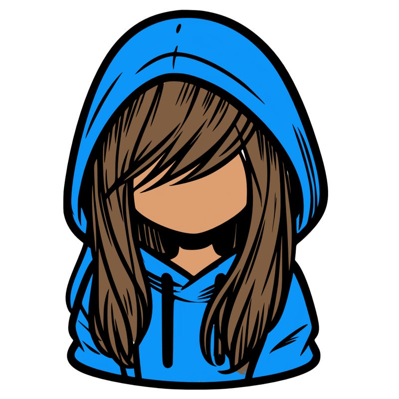 girl with hair covering her face and wearing a hoodie