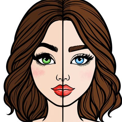 realistic girl split half