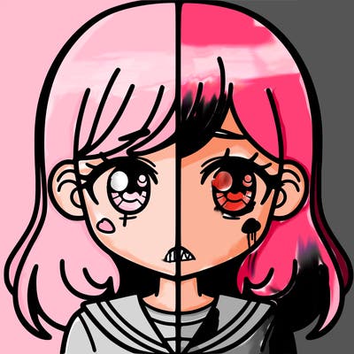 a split of a girl