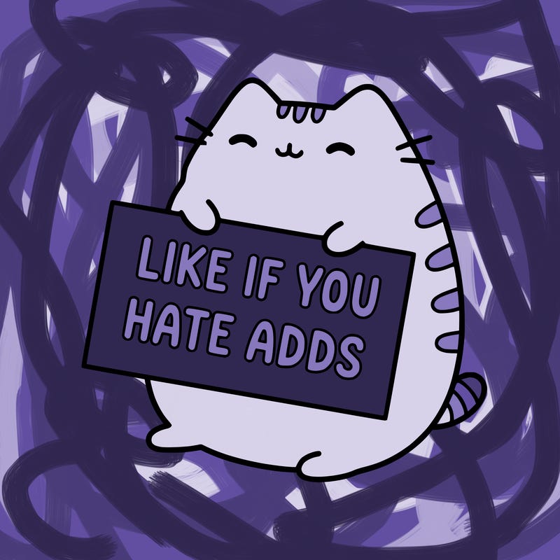 a kawii pusheen cat holding a sign that says like if you hate adds