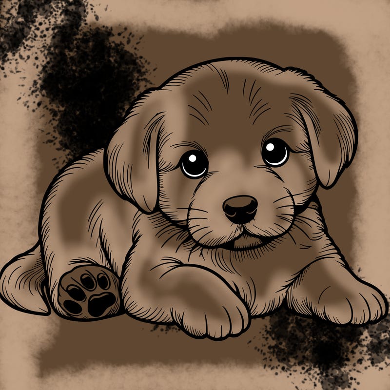 a cute realistic puppy