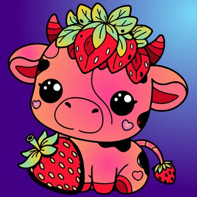 cute strawberry cow