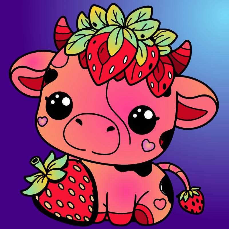 cute strawberry cow