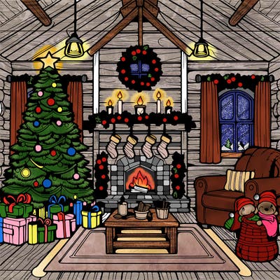 christmas house interior