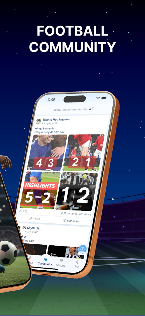 VAR Plus - Football Expert - VAR Plus app football community feed showing match highlights and user engagement