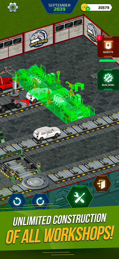 Car Factory Simulator 3d - Gameplay of Car Factory Simulator 3d showing car assembly line and workshop construction