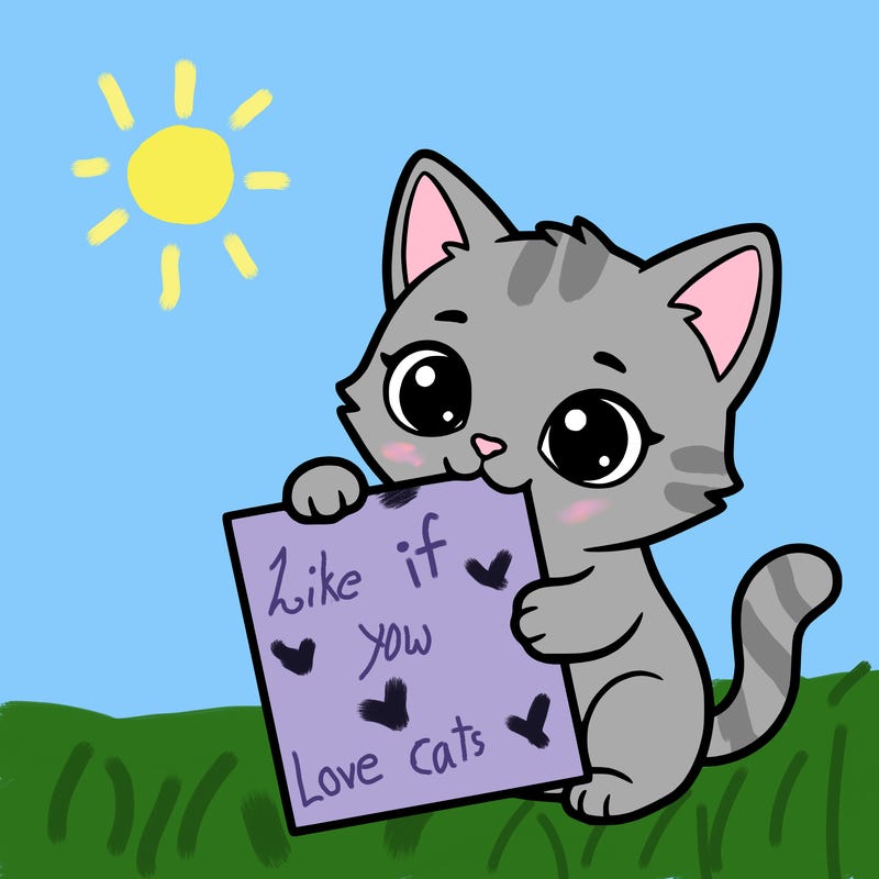 a small cat with a blank sheet of paper in its hand. the cat is sooooooo cute!