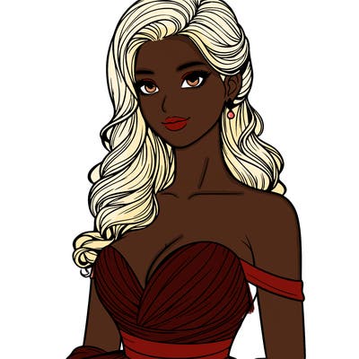 realistic woman in a beautiful dress