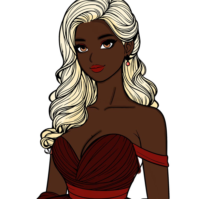 realistic woman in a beautiful dress