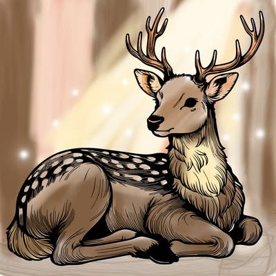 realistic deer with antlers