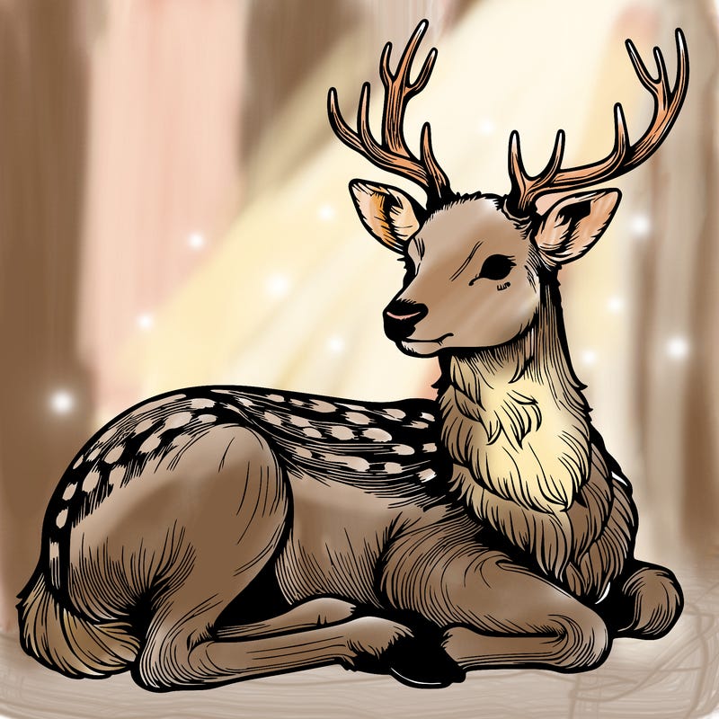 realistic deer with antlers
