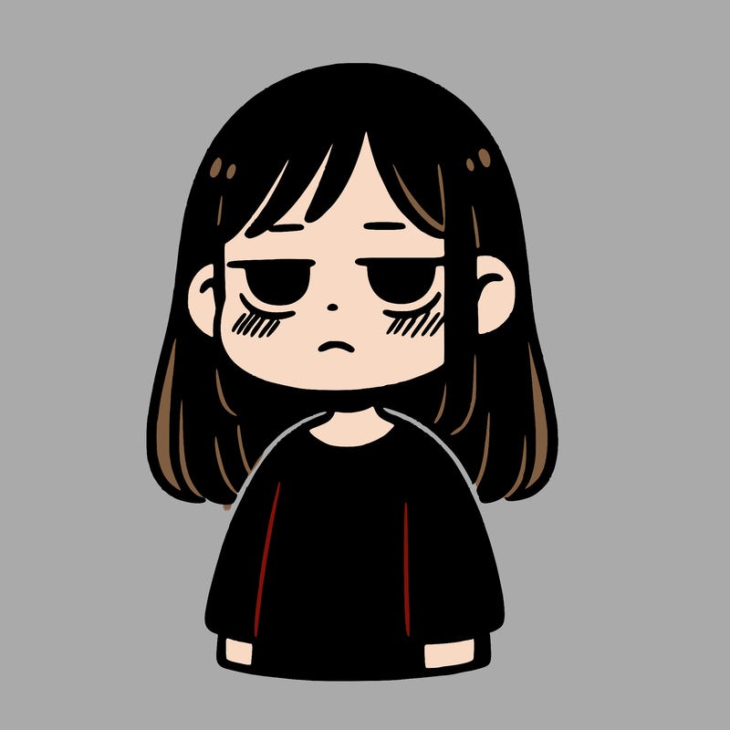 no emotion girl with black clothes