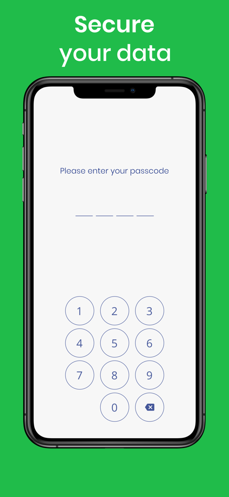 Pantalla de entrada de código PIN para la protección segura de datos en la aplicación Calculadora de Salario UK