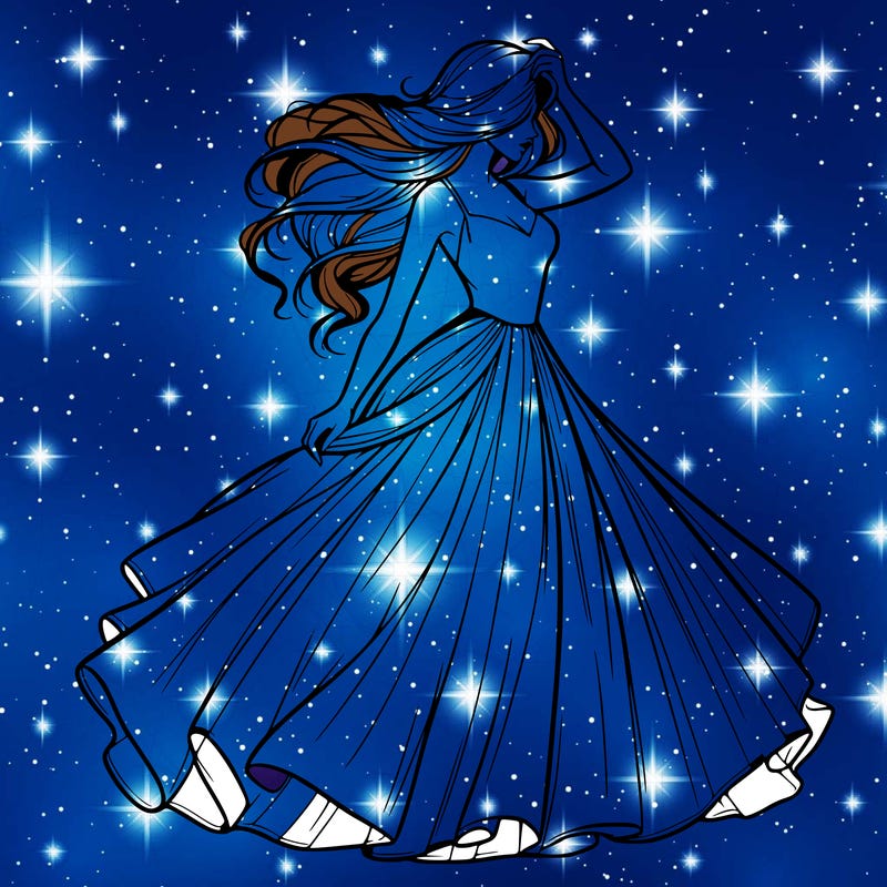 realistic woman with dress flowing in the wind