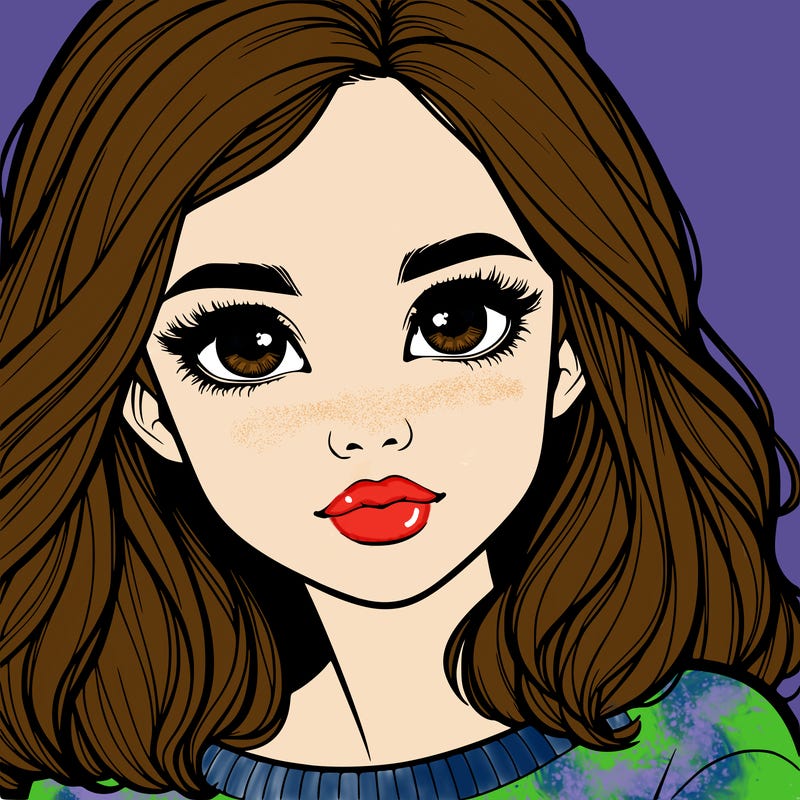 realistic girl whith cute eyes