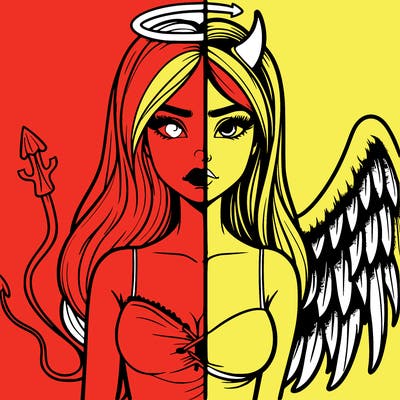 devil vs angel realistic girl