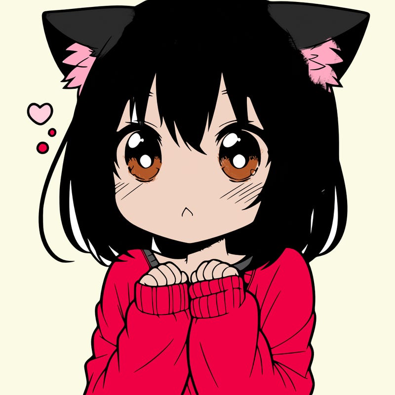 shy anime catgirl