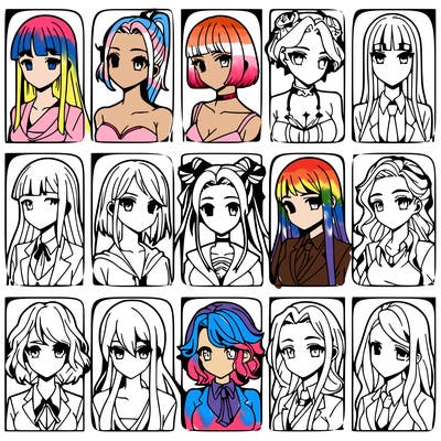 girls that look diffrent anime