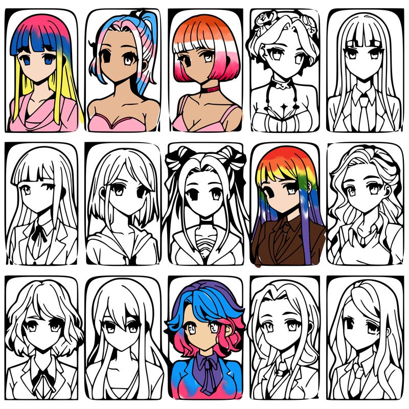 girls that look diffrent anime