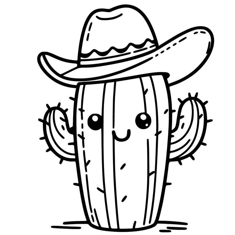 cactus with cowboy hat