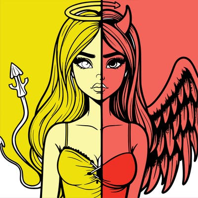 devil vs angel realistic girl