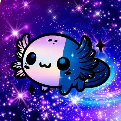 cute easy baby axolotl