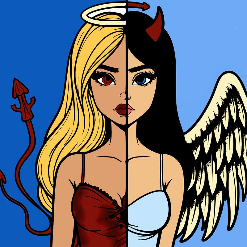 devil vs angel realistic girl