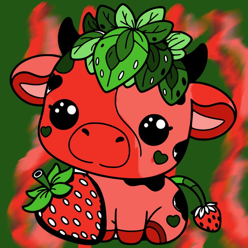 cute strawberry cow