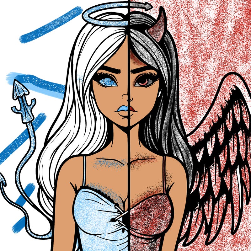 devil vs angel realistic girl