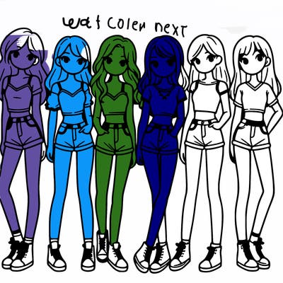 a group of girls wearing crop tops and shorts