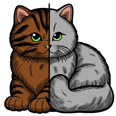 realistic split cat