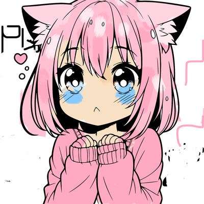 shy anime catgirl