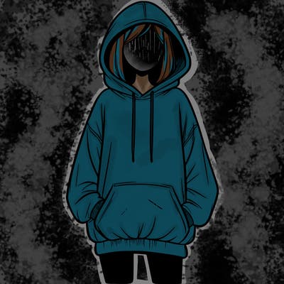realistic girl with oversized hoodie and leggings