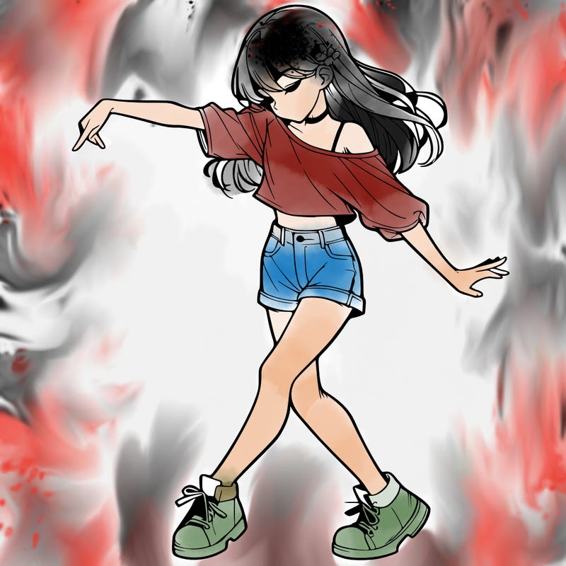 realistic girl danceing