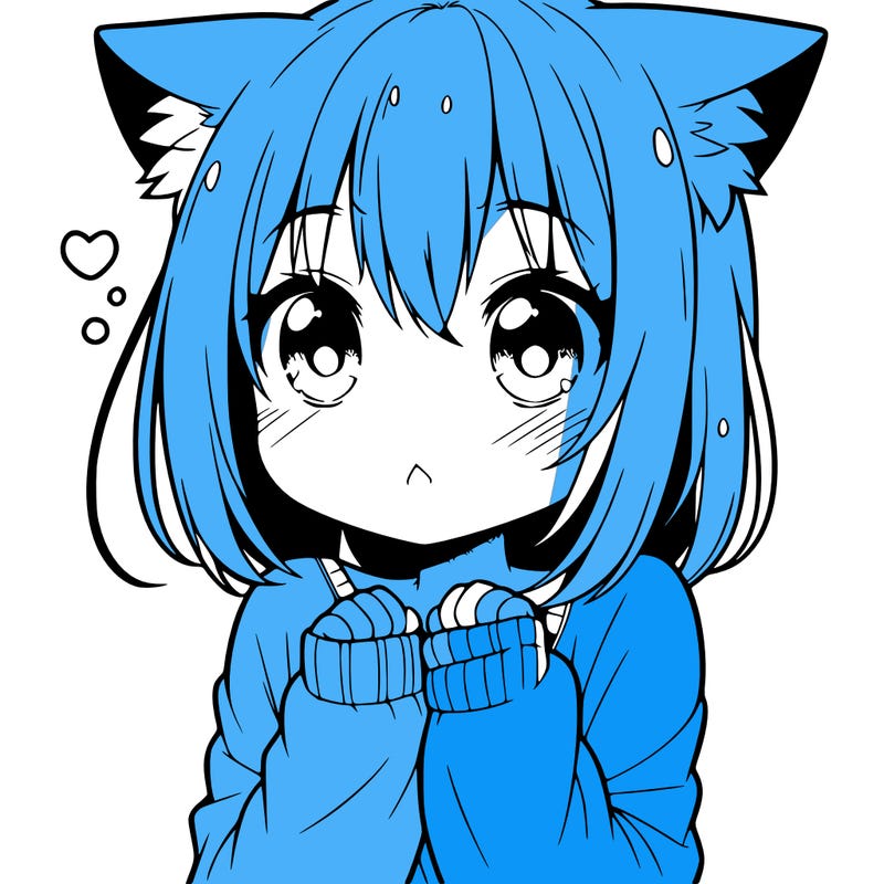 shy anime catgirl