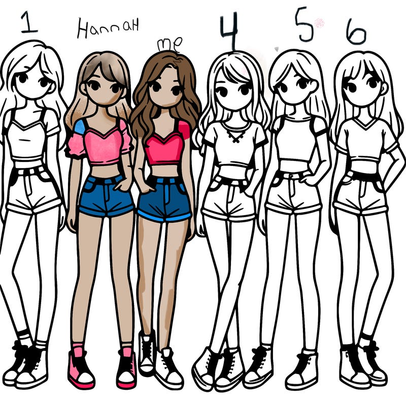 a group of girls wearing crop tops and shorts