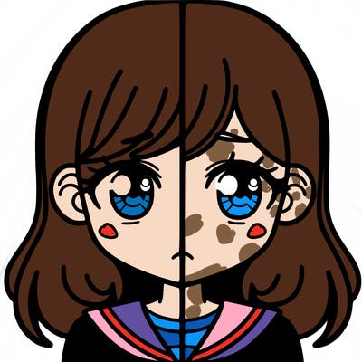 a split of a girl