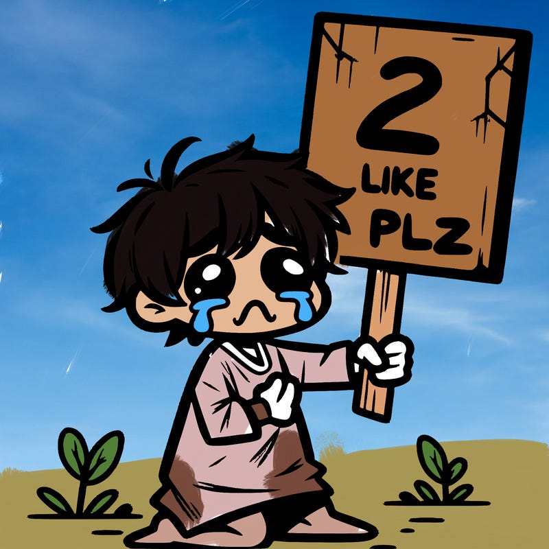 small poor toddler crying with sign that says 2 like plz