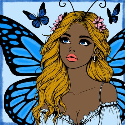 butterfly fairy realistic girl