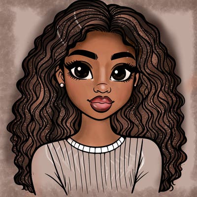 pretty young black girl- detailed