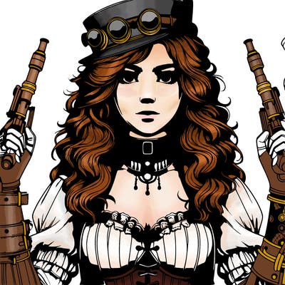 realistic woman steam punk