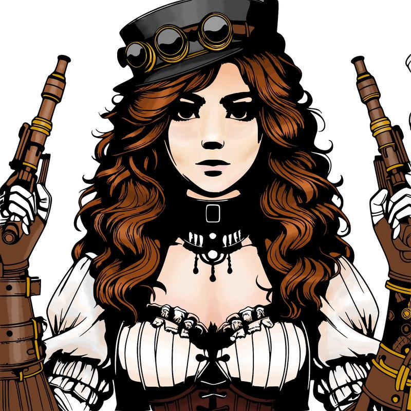 realistic woman steam punk