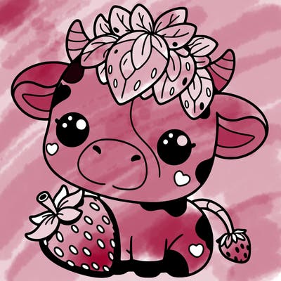 cute strawberry cow