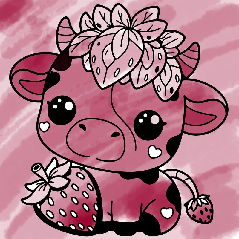 cute strawberry cow